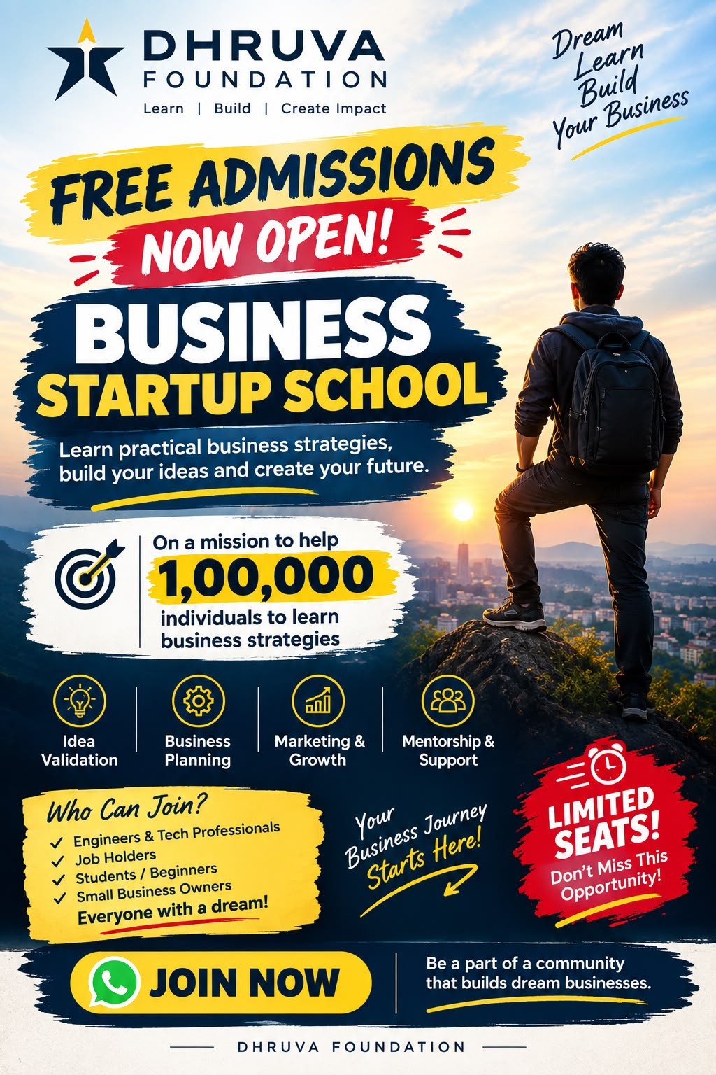 Dhruva Foundation Business Startup School — Learn, Build, Create Impact